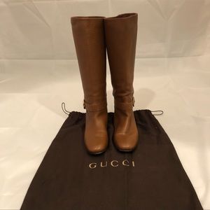 Brown leather Gucci Riding Boots
